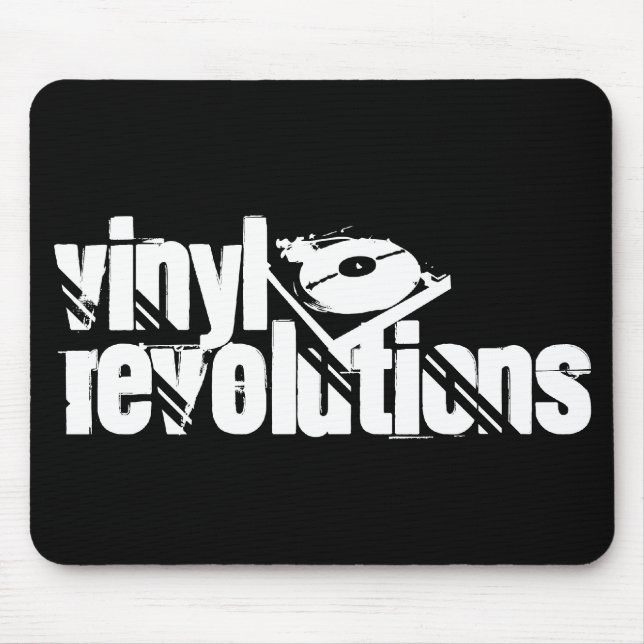 Svart vinylrevolutioner Mousepad Musmatta (Framsidan)