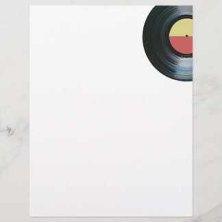 Svart vinylskiva Musik Etikett 2 Brevpapper