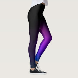 Svart Violett Gradient Glöd Leggings
