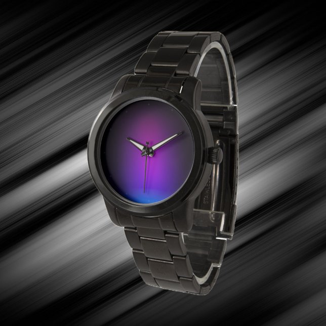 Svart violett övertoningsglöd armbandsur (Skapare uppladdad)