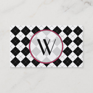 Svart visitkort för Argyle Monogrammode