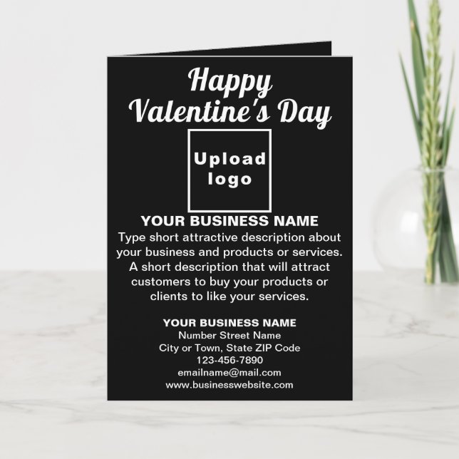 Svart visitkort för Business Valentine-folktappnin Kort (Framsida)