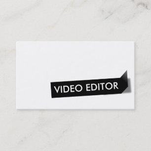 Svart visitkort för etikettvideoredaktör