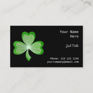 Svart visitkortsida för Shamrock Visitkort
