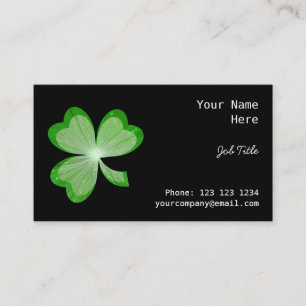 Svart visitkortsida för Shamrock Visitkort