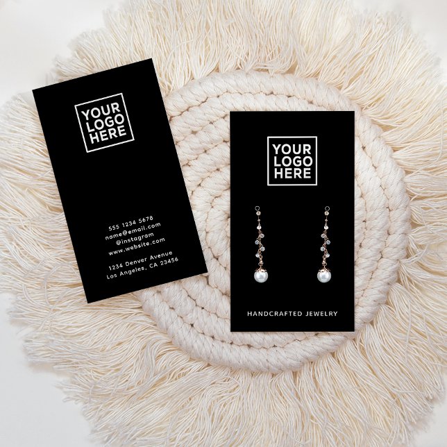 Svart Visning av svartvit  med enkel Logotyp Visitkort (Skapare uppladdad)