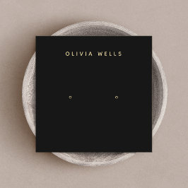 Svart Visning för enkel modern Elegant på kvadratk Fyrkantigt Visitkort