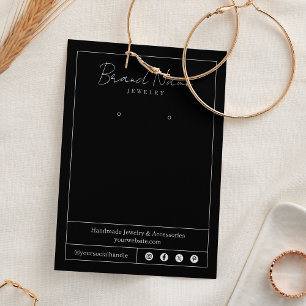 Svart Visning för juvelyr med minimal Elegant Visitkort
