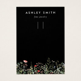 Svart Visning för skuggnyckelkedja för Wildblomma Visitkort