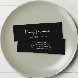 Svart Visning-kort för chic Ring Stud-avläsning Mini Visitkort