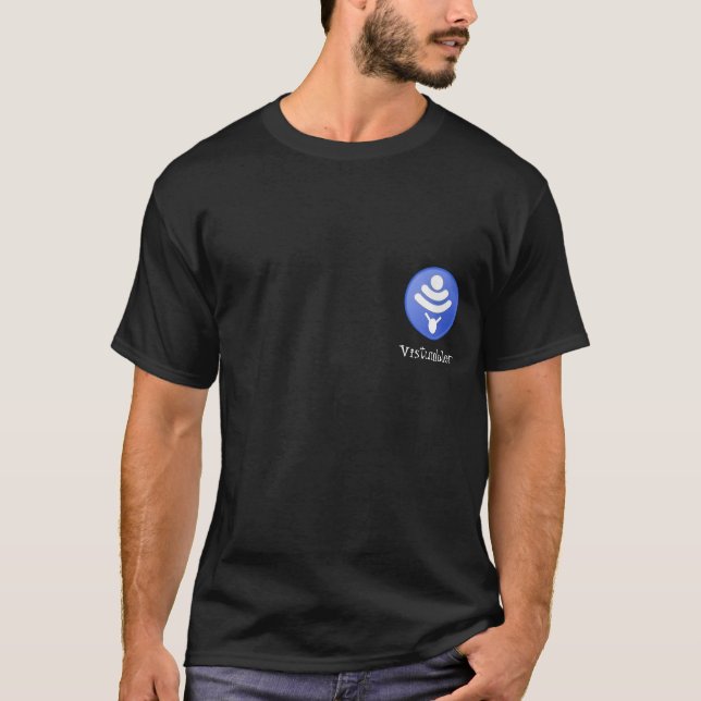 Svart Vistumbler.net T-tröja Tee (Framsida)