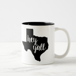 Svart/vit 11 uns mugg - Texas Hey dig