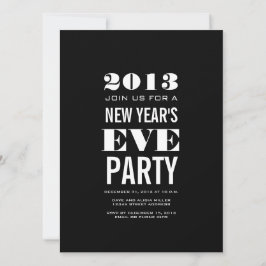 Svart Vit 2013 Nyårsafton Fest Inbjudan