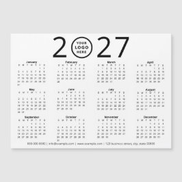 Svart Vit 2027 Anpassad Logotyp Företagskalender