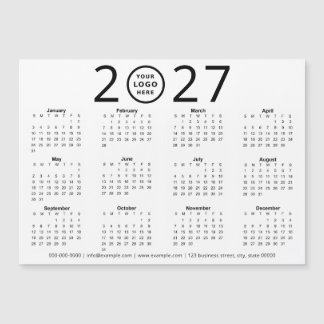 Svart Vit 2027 Anpassad Logotyp Företagskalender