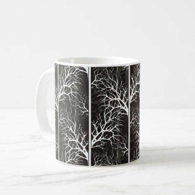 Svart-vit abstrakt kaffemugg (Framsida vänster)