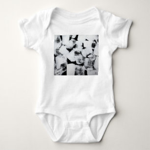 Svart vit, abstrakt målad duk. t shirt
