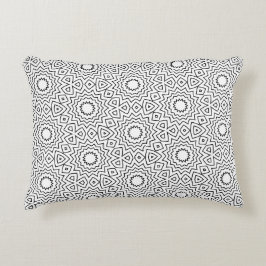 Svart & Vit Abstrakt Sömlös Mandala-design Prydnadskudde
