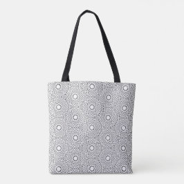 Svart & Vit Abstrakt Sömlös Mandala-design Tygkasse