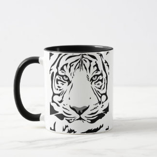 Svart-vit abstrakt tiger-ansiktsmugg mugg