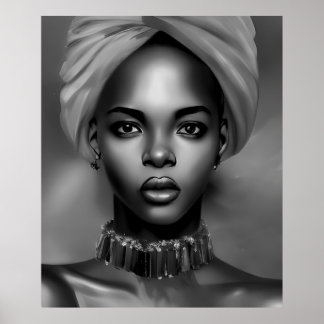 Svart Vit afrikansk kvinnor monokrom juvel 2 Poster