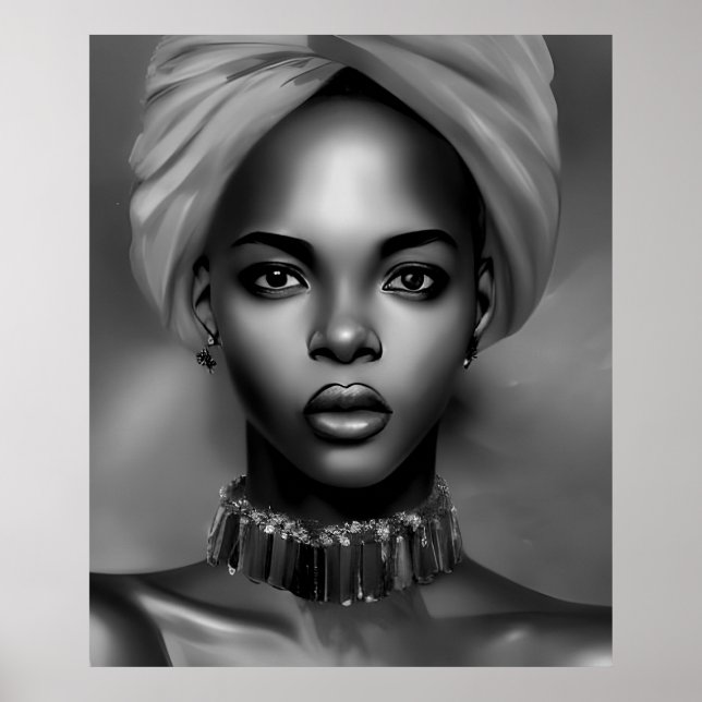 Svart Vit afrikansk kvinnor monokrom juvel 2 Poster (Framsidan)