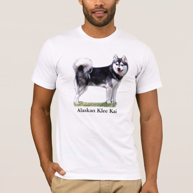 Svart & vit alaskabo Klee Kai Tee Shirt (Framsida)