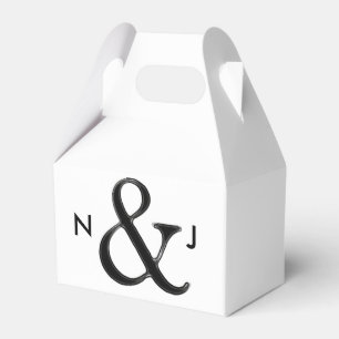 Svart & Vit Ampersand Chic Anpassad Bröllopspresen Presentaskar