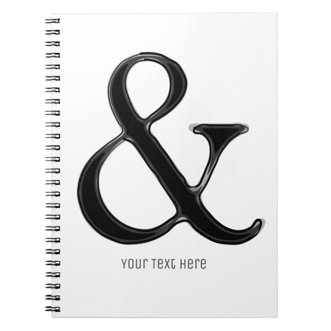 Svart & Vit Ampersand Chic Modern Personlig Anteckningsbok (Framsidan)