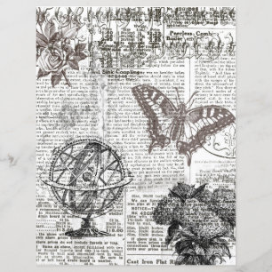 Svart&vit annons Collage Scrapbook Papper