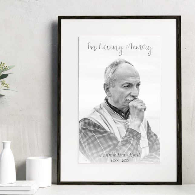 Svart & Vit anpassad bild för begravningstjänst Poster (Skapare uppladdad)