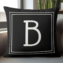 Svart Vit Anpassad Familj Initial Bokstav Monogram