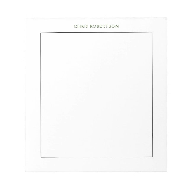 Svart-vit anpassad kalligrafinamn anteckningsblock (Framsida)