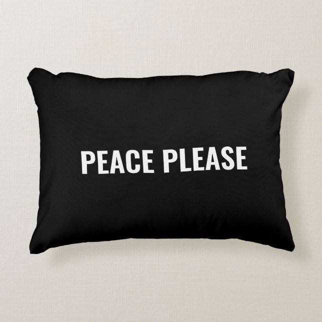 Svart vit anpassningsbar - minimalistisk prydnadskudde (Framsidan)