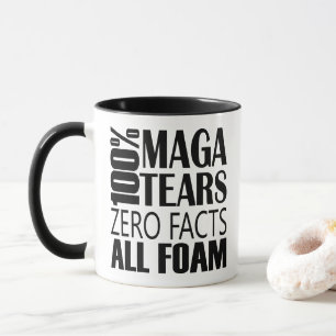 Svart vit antiMAGA Tårar-typografi Mugg