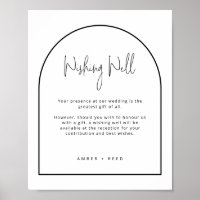 Svart vit Arch Bröllop Wishing well Sign