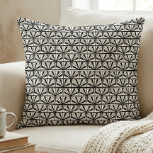Svart Vit Art Deco Geometrisk Mönster