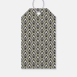 Svart & Vit Art Deco  Presentetikett