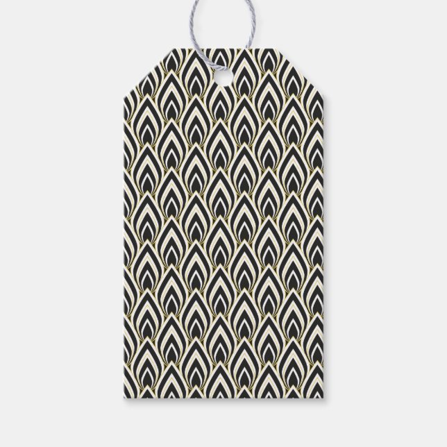 Svart & Vit Art Deco  Presentetikett (Framsidan)
