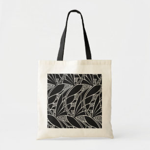 Svart & Vit Art Nouveau - Budget Shoppingväska Tygkasse
