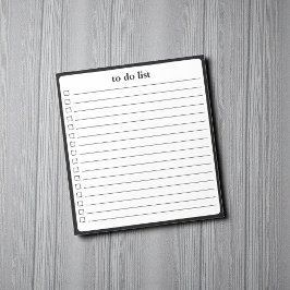 Svart Vit Att Göra-Lista Minimalistisk Lärare Anteckningsblock