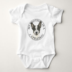 Svart & Vit Australian Cattledog Storebror T Shirt