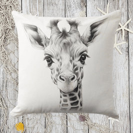 Svart & Vit Baby-Giraff Fyrkantig Kuddthrow Pillow Kudde