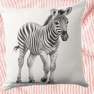Svart & Vit Baby-Zebra Fyrkantig Kuddcover för Kas Kudde