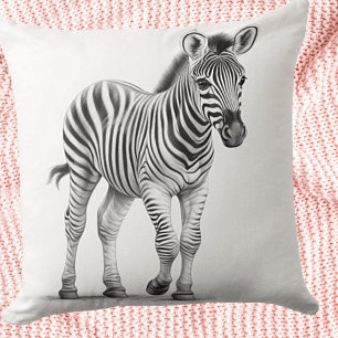 Svart & Vit Baby-Zebra Fyrkantig Kuddthrow Kudde