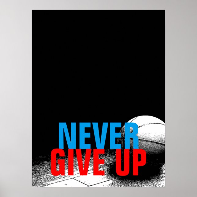 Svart vit Basketball utan framgång för Ge Poster (Framsidan)