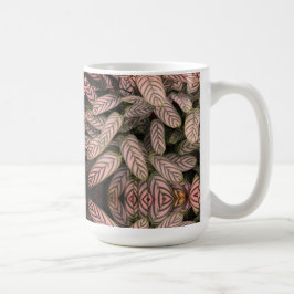 Svart & Vit Bladmönster  Kaffemugg