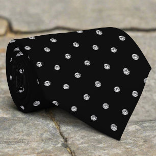 Svart Vit Blank Glitter Diamant Utseende Slips