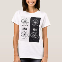 Svart Vit Blommig Kontrastkonst | Minimalistisk