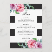 Svart & vit boho bröllop. Akvarell rosa blommor